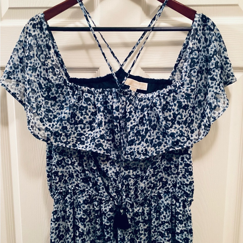 Michael M Kors Floral Off-Shoulder Maxi Dress